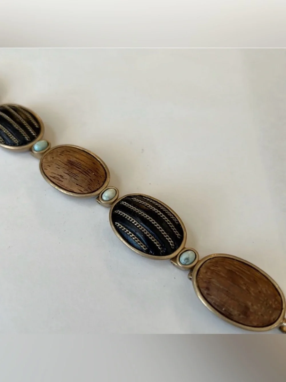 Kenneth Cole Gold and Wooden Brown Bracelet - Picture 1 of 2
